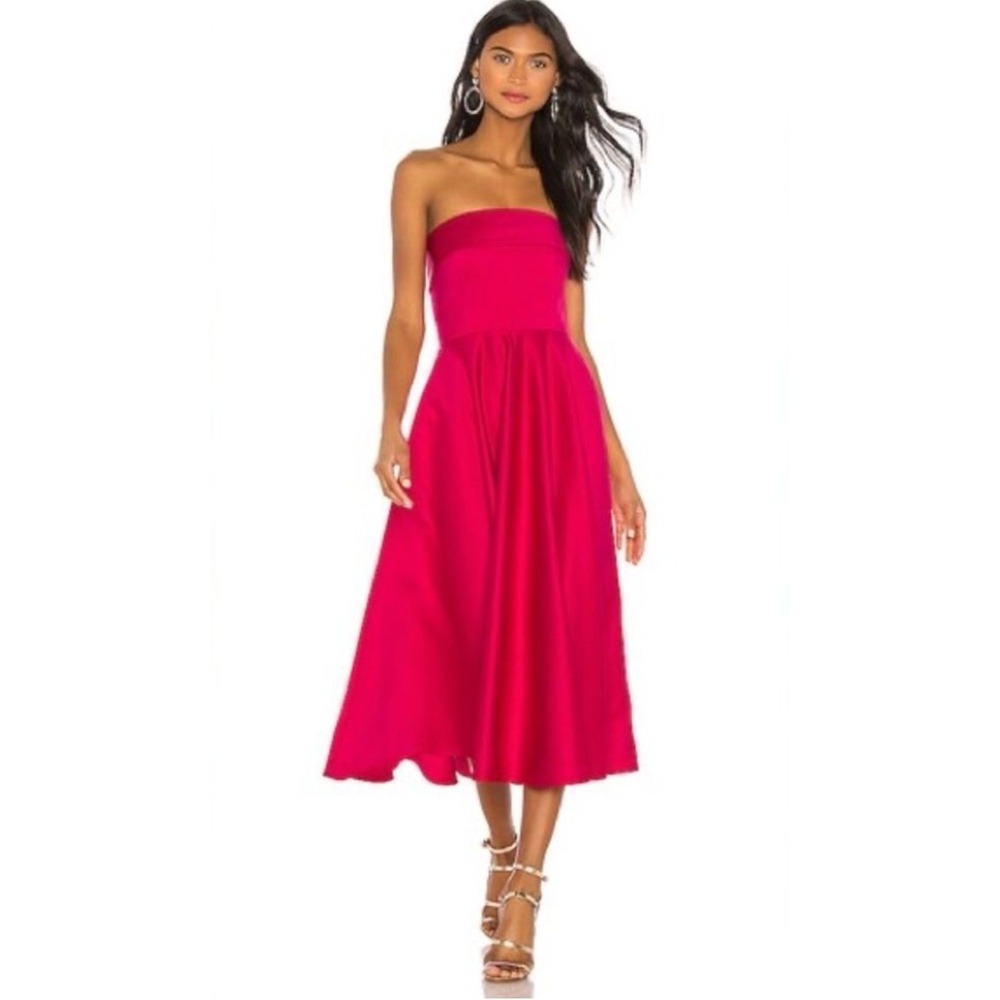 NWT‎ Jay Godfrey Pettigrew Strapless Midi Dress In Pink Sz 4 $345
